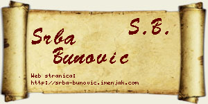 Srba Bunović vizit kartica